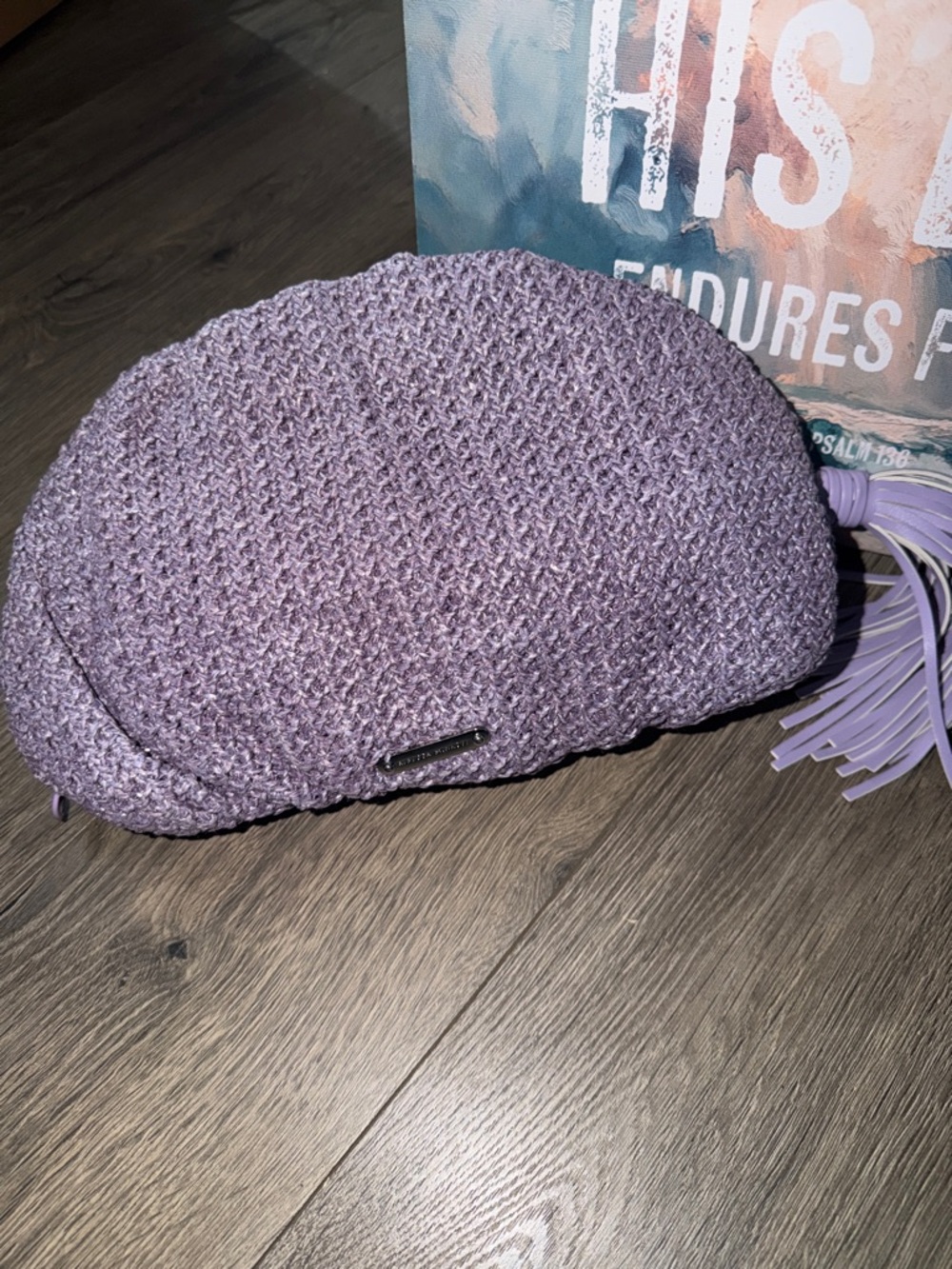 Rebecca Minkoff Lavender Woven Clutch with Tassel NEW